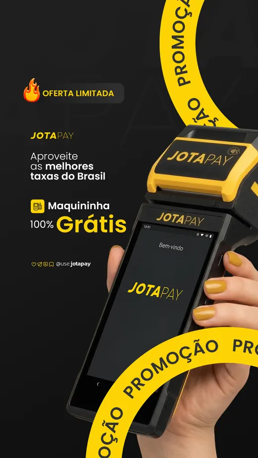 Arte de promoção da maquininha Jotapay